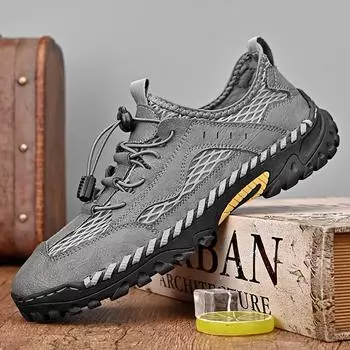 Уличная обувь Baotou Elastic Mesh Shoes Летняя дышащая мужская обувь Повседневная походная обувь большого размера 38