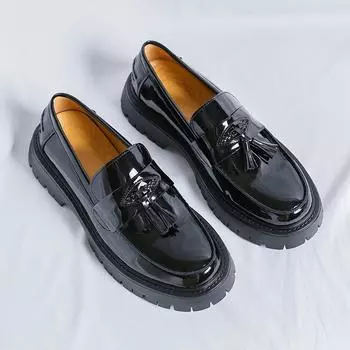 Уличные мужские мокасины Модные кожаные туфли с кисточками Обувь для отдыха на природе Повседневная официальная деловая обувь Мокасины для отдыха на природе 38
