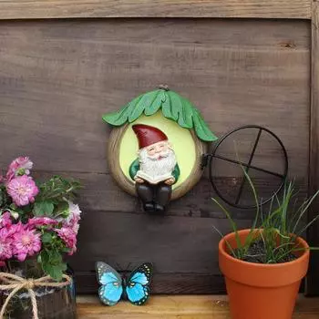 Уличные статуи Out The Door Tree Hugger, садовые украшения для двора, скульптура из дерева, садовые гномы, садовый гном
