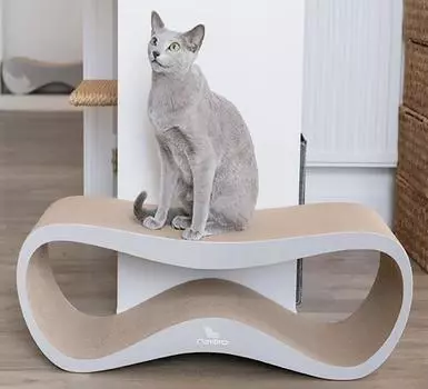 Ultimate Cat Scratcher Lounge Двусторонний бесконечный когтеточка разных цветов Изготовлен из переработанного гофрированного картона Прочный и долговечный A серый