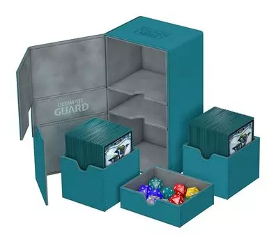 Ultimate Guard Twin Flip Tray Deck Case Xeno Skin Petrol 200+