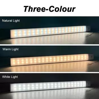 Ultra-thin Motion Sensor Light Wireless LED Night Lights Bedroom Decor Staircase Closet USB Rechargeable Kitchen Detector Lamp 3 colors in one Lamp