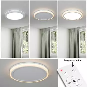 Ultra-thin Round LED Ceiling Light for Living Room Dimmable LED Panel Lamp for Bedroom Kitchen Bathroom Corridor Ceil Lighting
