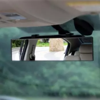 Ultra-thin View Mirror In The Car Wide Angle Car Rear View ABS Glass Mirror Rear Angel View Panoramic Unbreakable Car Accessory чёрный