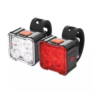 Ultralight Bicycle Front Rear Light Bike Tail LED Lamp USB Rechargeable Bicycle Taillight Headlight Cycling Light Set