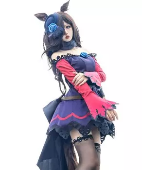 Uma Musume Pretty Derby Косплей One Piece Конкурсная одежда Рисовый дождь [молочное время] (M) фиолетовый