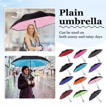 Umbrella Boutique Инновационный обратный зонт Двухслойный солнцезащитный зонт Зонт от солнца С-образный Креативный обратный зонт One Size оранжевый