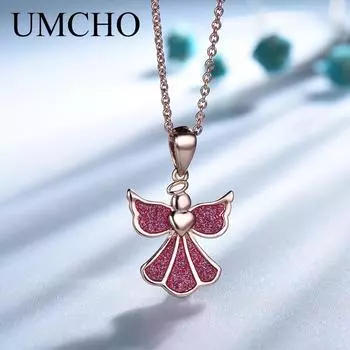 UMCHO блестящее розовое ожерелье с дельфином, подвески для женщин, подарок на день рождения, морской стиль, изысканные ювелирные изделия