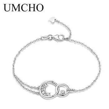 UMCHO браслеты Love Forever модные браслеты с буквами женский браслет для женщин классические обручальные украшения платиновый
