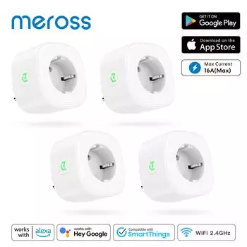 Умная розетка 16a EU Wi-Fi, умная розетка с контролем мощности для Alexa Google Assistant Smartthings EU-1 Piece EU Plug