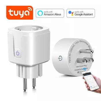Умная розетка Tuya, Wi-Fi, электрические розетки, вилка 15a, пульт дистанционного управления Smart Life Alexa, голосовое управление, настенный выключатель, часть для умного дома TUYA APP EU Plug