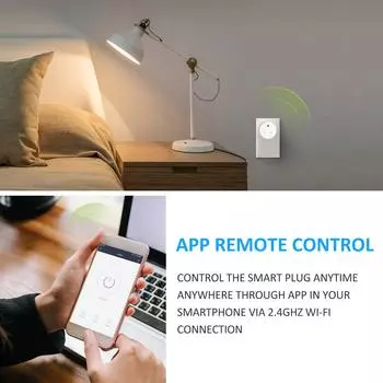 Умная розетка Wi-Fi Беспроводная розетка Wi-Fi Приложение Дистанционное управление Функция расписания Умная розетка для установки в стену UK Plug белый