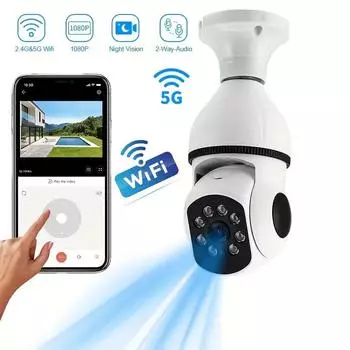 Умная Wi-Fi камера 1080P, внутренняя 2,4G и 5G Wi-Fi, беспроводная IP-камера PTZ-наблюдения, вращение на 360 °, автоматическое отслеживание, ночное видение, двусторонняя разговорная камера видеонаблюдения, ИК-камера