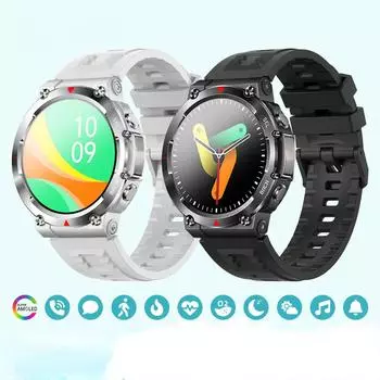 Умные часы для мужчин Сверхбольшой HD-экран AMOLED, часы с Bluetooth-звонками, умные часы для отслеживания здоровья и фитнеса чёрный