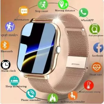 Умные часы для телефона Android. 1,44-дюймовый цветной экран, полный сенсорный вызов по Bluetooth, умные часы с магнитной зарядкой хаки
