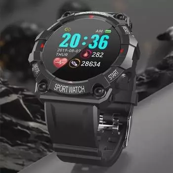 Умные часы FD68S: Пользовательский циферблат, монитор сердечного ритма, спортивный шагомер, умный браслет чёрный