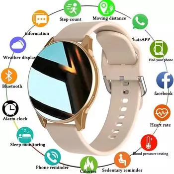 Умные часы NFC для женщин Bluetooth Звонки Умные часы Воспроизведение музыки Поддержка записи IP68 Водонепроницаемые часы Спорт Фитнес