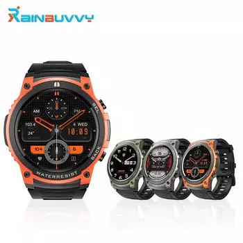 Умные часы Rainbuvvy DM55 1,43-дюймовый AMOLED HD Полностью сенсорный экран Металлический корпус Звонки/Музыка по Bluetooth 400 мАч Спортивные часы для улицы серый