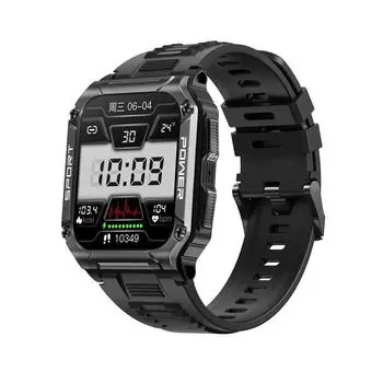 Умные часы Rainbuvvy NX6 1,95-дюймовый TFT-экран 240x282 BT5.1 Bluetooth-звонок IP68 Водонепроницаемые 400 мАч Большая батарея Спортивные часы Android чёрный