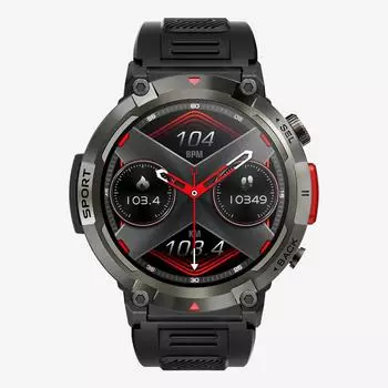 Умные часы S100: 1,45-дюймовый HD-дисплей, Bluetooth-вызовы, датчик кислорода в крови и давления, кодировщик, функции для использования на открытом воздухе чёрный