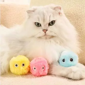 Умные игрушки для кошек интерактивный мячик игрушка для обучения котят питомец играет в мяч избавляет от скуки игрушка для домашних животных пищащие товары игрушка для кошек жёлтый