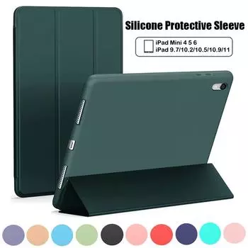 Умные кожаные чехлы для iPad Air 11 2024, iPad 5-го поколения, 9,7-дюймового iPad 10-го поколения, 2018/2017, iPad Air2 Pro11 2022, откидная крышка-подставка iPad Air 4 5 10.9 красный