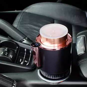 Умный автомобильный держатель для горячих и холодных напитков 2 в 1, быстрое охлаждение/обогрев, мини-кружка для напитков с сенсорным экраном чёрный