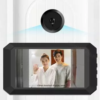 Умный цифровой дверной глазок с камерой 3,97 дюйма, ИК-ночное видение HD 1080P, мини-цифровой дверной глазок с кольцом для дверного звонка
