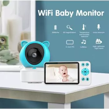 Умный детский монитор Камера Wi-Fi Беспроводное подключение APP Монитор белый