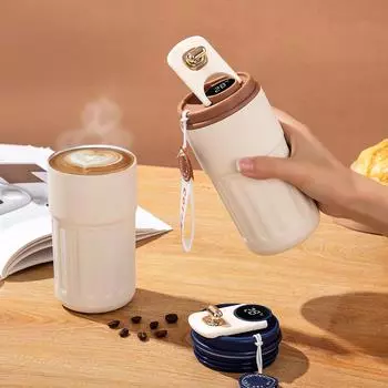 Умный термос для воды, цифровой светодиодный термос, кофейная чашка, вакуумная чашка из нержавеющей стали 316, офисная чашка, деловая портативная кружка 450ml