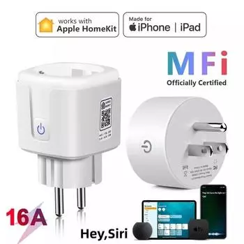 Умный WIFI Wireless16A Socket для Apple Homekit WiFi Smart Timing EU Plug Outlet Siri Alexa Google Home Voice Control
