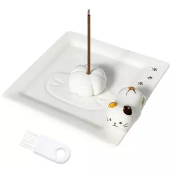 Umora Incense благовония кошачьи благовония благовония успокаивающие товары держатель, держатель, кошка, тарелка, милый, аромат, интерьер, горелка, благовония, горелка, расслабляющий,
