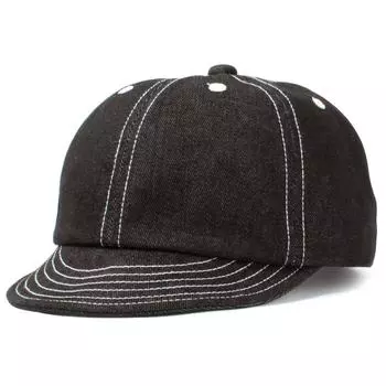 Umpire Cap Short Brim Denim Ball Cap All Seasons Free Size Big Size Number [Basic Quench] Women s Men s (JP, Size, 62.0 cm, 64.0 cm, Black)