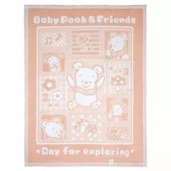 un doudou Сделано в Японии Детское хлопковое одеяло Одеяло 85 x 115 см Disney Baby Pooh Friends Хлопок Жаккардовое переплетение Бежевый и 100% NZ1335-BE