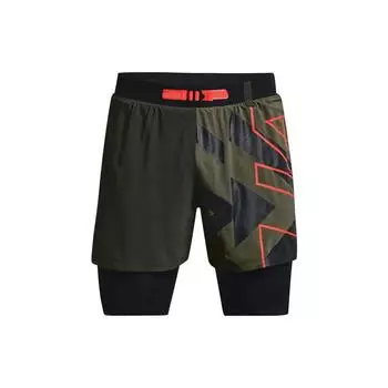 Under Armour Anywhere дышащие шорты-два-в-одном для бега с прямыми штанинами, повседневные шорты для мужчин, барокко-зеленый 1366509-310 S