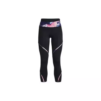 Under Armour Бегать везде шнуровка средней посадки полосатые облегающие спортивные брюки девять точек женские брюки черные 1373444-001 M