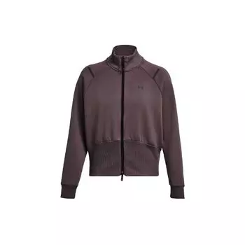 Under Armour Цветные блоки флисовая толстовка с капюшоном на молнии спортивная повседневная короткая женская толстовка пыльно-коричневая 1379836-057 L