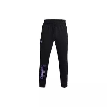 Under Armour Фиолетовый логотип зауженные спортивные штаны мужские низ черный 1360731-003 XXXL
