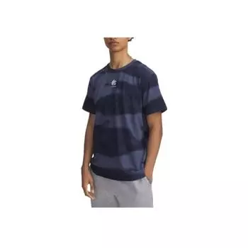 Under Armour Футболка мужская Curry Logo Heavyweight Color Block Мягкая Удобная Простая Универсальная С коротким рукавом Футболки Темно-синий 1387107-044 M