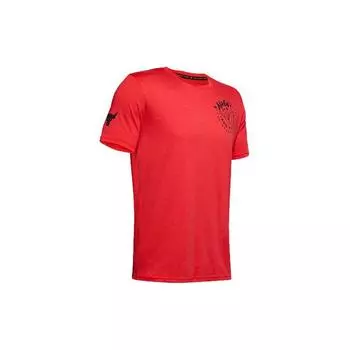 Under Armour Футболка Project Rock Iron Paradise свободного кроя с круглым вырезом и коротким рукавом, мужская футболка, красная 1351586-608 XL