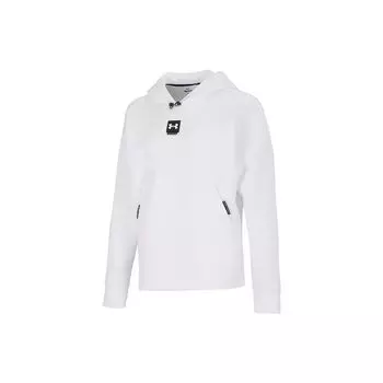 Under Armour FW22 сплошной цвет с маленьким логотипом и принтом, женская толстовка с капюшоном, белая 1374117-100 M