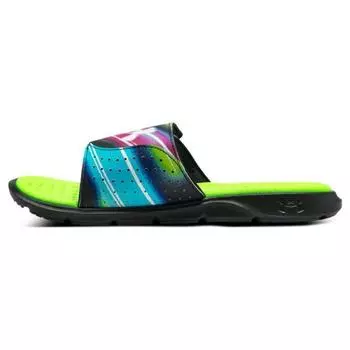 Under Armour Ignite Pro Graphic Strap Slide Голографические мужские кроссовки Black Lime-Surge 3026024-002 45