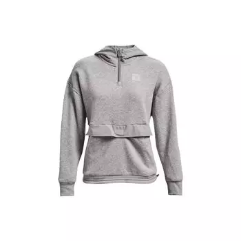 Under Armour Johnson 1/4 Повседневная флисовая спортивная толстовка с капюшоном на молнии для женщин, толстовки Haze-Gray 1368798-031 XS