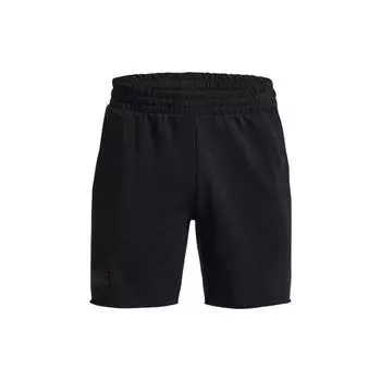 Under Armour Johnson Series однотонные эластичные хлопковые спортивные шорты с высокой плотностью, мужские шорты, черные 1380160-001 XL
