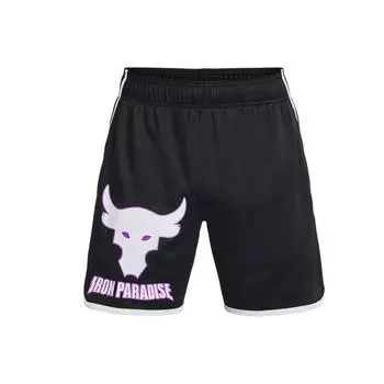 Under Armour Johnson Series Шорты тренировочные сетчатые с эластичной талией и принтом логотипа-буквы Мужские шорты Черный 1373578-001 M