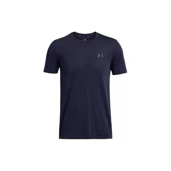 Under Armour Принт логотипа модный удобный повседневный спортивный свитер с круглым вырезом и коротким рукавом футболка мужские топы темно-синие 1376781-410 L