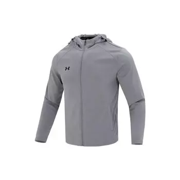 Худи куртка мужская Under Armour с логотипом для спорта, бега, фитнеса, тренировок, серая 23600303-014 M