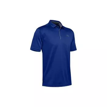 Under Armour Мужская рубашка поло с коротким рукавом и принтом логотипа Solid Fit, синяя 1290140-400 XS