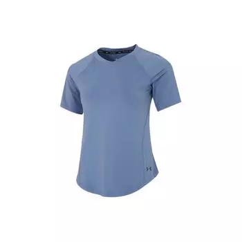 Under Armour Однотонная мягкая удобная дышащая быстросохнущая футболка с принтом Dopamine для женщин, топы, синяя 1368178-470 XS