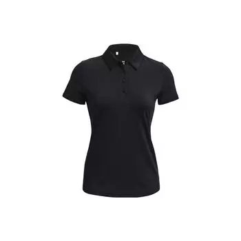 Under Armour Однотонная повседневная рубашка поло с коротким рукавом, женские топы, черный цвет 1377335-001 XS
